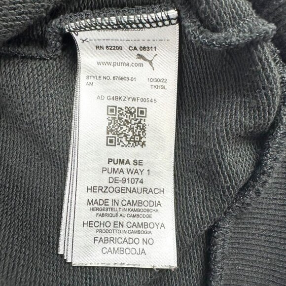 Puma Juniors Ombre Drawstring Black Hoodie With Multicolor Drawstrings Size S - Picture 8 of 10